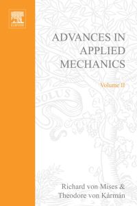 Titelbild: ADVANCES IN APPLIED MECHANICS VOLUME 2 9780120020027
