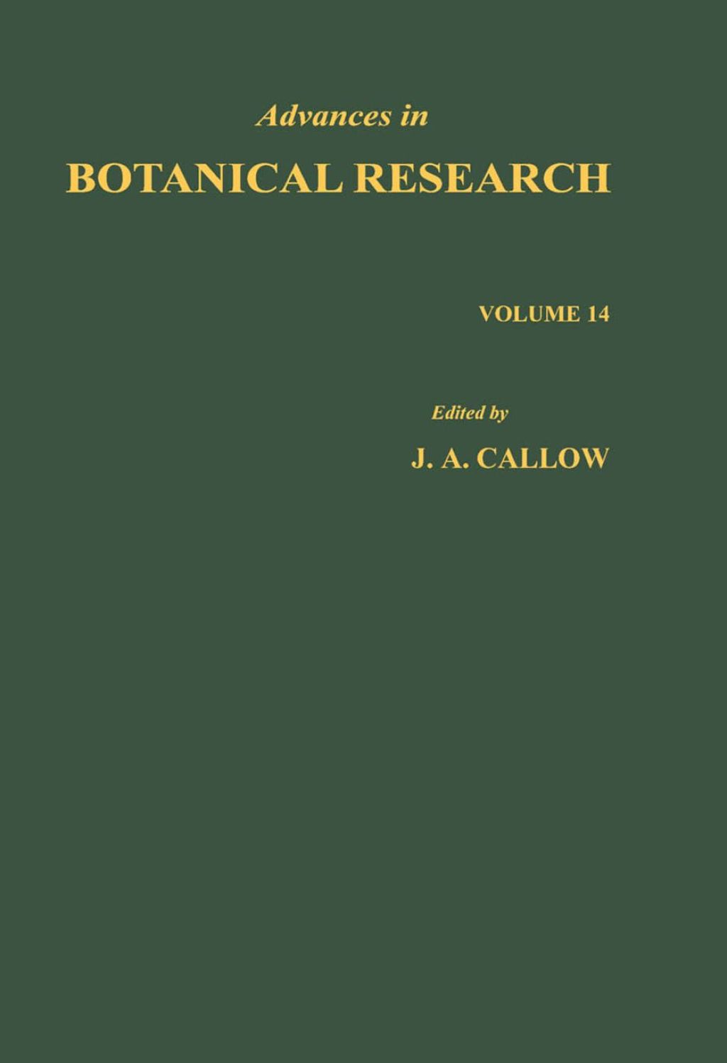 Advances in Botanical Research: Volume 14