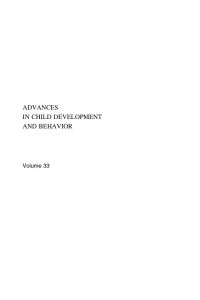 Cover image: Advances in Child Development and Behavior 9780120097333