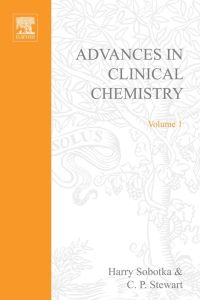 Imagen de portada: ADVANCES IN CLINICAL CHEMISTRY VOL 1 9780120103010
