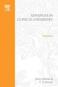 Omslagafbeelding: ADVANCES IN CLINICAL CHEMISTRY VOL 8 9780120103089