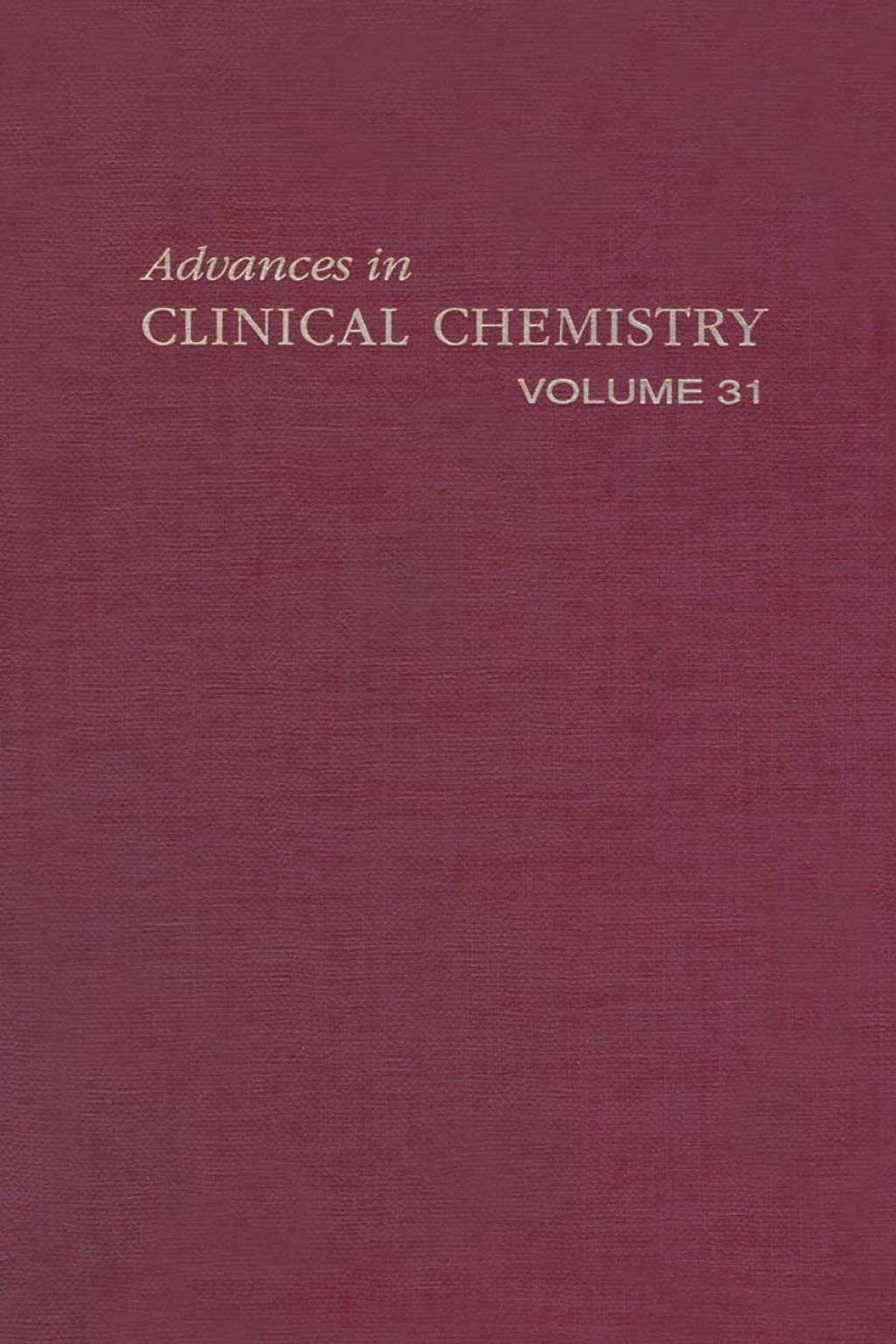 Advances in Clinical Chemistry