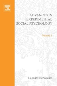 Imagen de portada: ADV EXPERIMENTAL SOCIAL PSYCHOLOGY,VOL 3 9780120152032