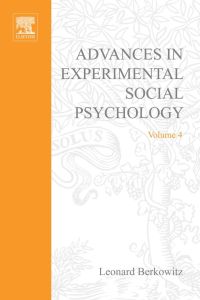 Imagen de portada: ADV EXPERIMENTAL SOCIAL PSYCHOLOGY,VOL 4 9780120152049