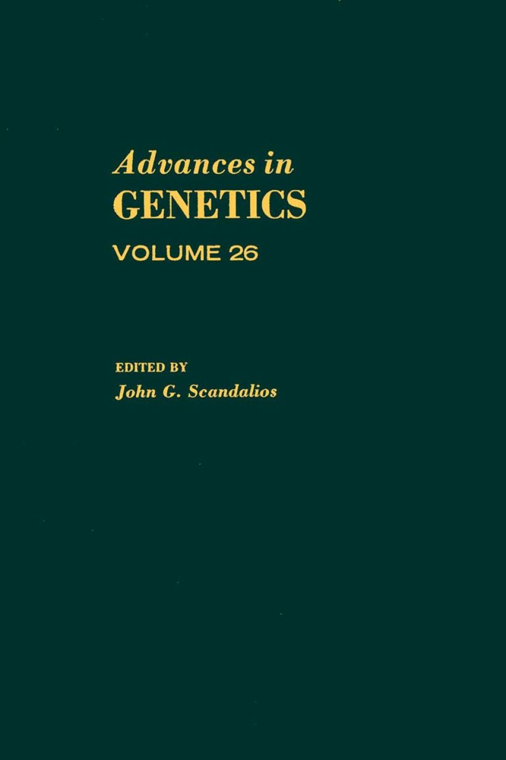 ADVANCES IN GENETICS VOLUME 26