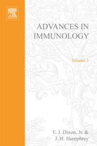 Cover image: ADVANCES IN IMMUNOLOGY VOLUME 3 9780120224036