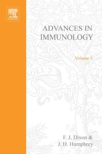 Cover image: ADVANCES IN IMMUNOLOGY VOLUME 5 9780120224050