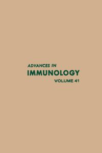 Cover image: ADVANCES IN IMMUNOLOGY VOLUME 41 9780120224418