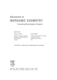 Cover image: Advances in Inorganic Chemistry: Relaxometry of water-metal ion interactions 9780120236572