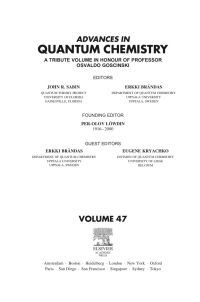 صورة الغلاف: Advances in Quantum Chemistry: A Tribute Volume in Honour of Professor Osvaldo Goscinski 9780120348473