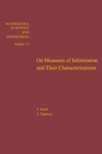 Omslagafbeelding: On measures of information and their characterizations 9780120437603