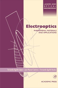 Imagen de portada: Electrooptics: Phenomena, Materials and Applications 9780120445127