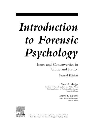 Imagen de portada: Introduction to Forensic Psychology: Issues and Controversies in Crime and Justice 2nd edition 9780120643516