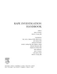 صورة الغلاف: Rape Investigation Handbook 9780120728329