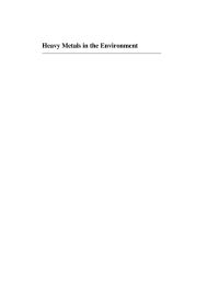 Titelbild: Heavy Metals in the Environment: Origin, Interaction and Remediation: Origin, Interaction and Remediation 9780120883813