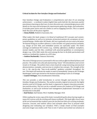 Cover image: User Interface Design and Evaluation 9780120884360