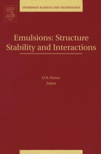 Imagen de portada: Emulsions: Structure, Stability and Interactions: Structure, Stability and Interactions 9780120884995