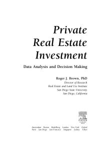صورة الغلاف: Private Real Estate Investment: Data Analysis and Decision Making 9780121377519