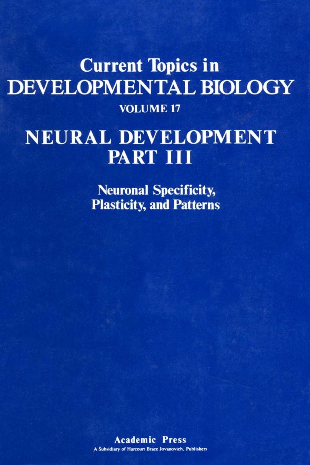 CURRENT TOPICS DEVELOPMENTAL BIOLOGY V17