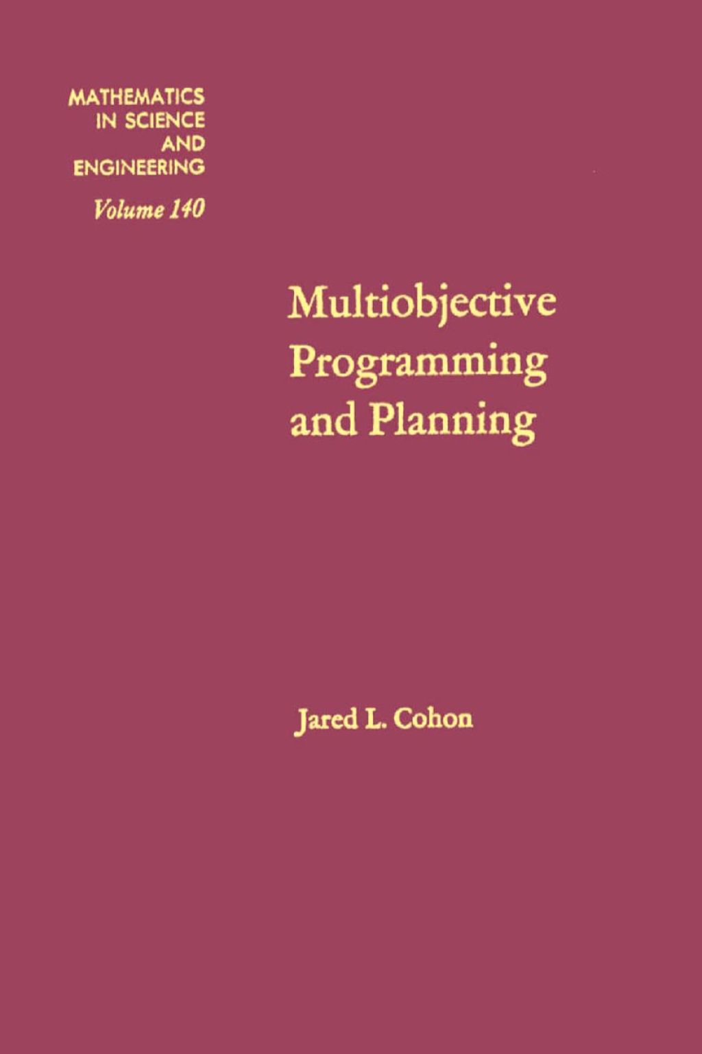 Multiobjective programming and planning (eBook)