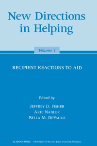 صورة الغلاف: New Directions in Helping: Recipient Reactions to Aid 1st edition 9780122573019
