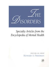Cover image: The Disorders: Specialty Articles from the Encyclopedia of Mental Health 9780122678059