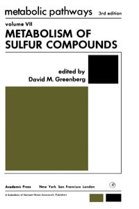 صورة الغلاف: Metabolism of Sulfur Compounds 3rd edition 9780122992575