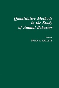 Cover image: Quantitative Methods in The Study of Animal behavior 9780123352507