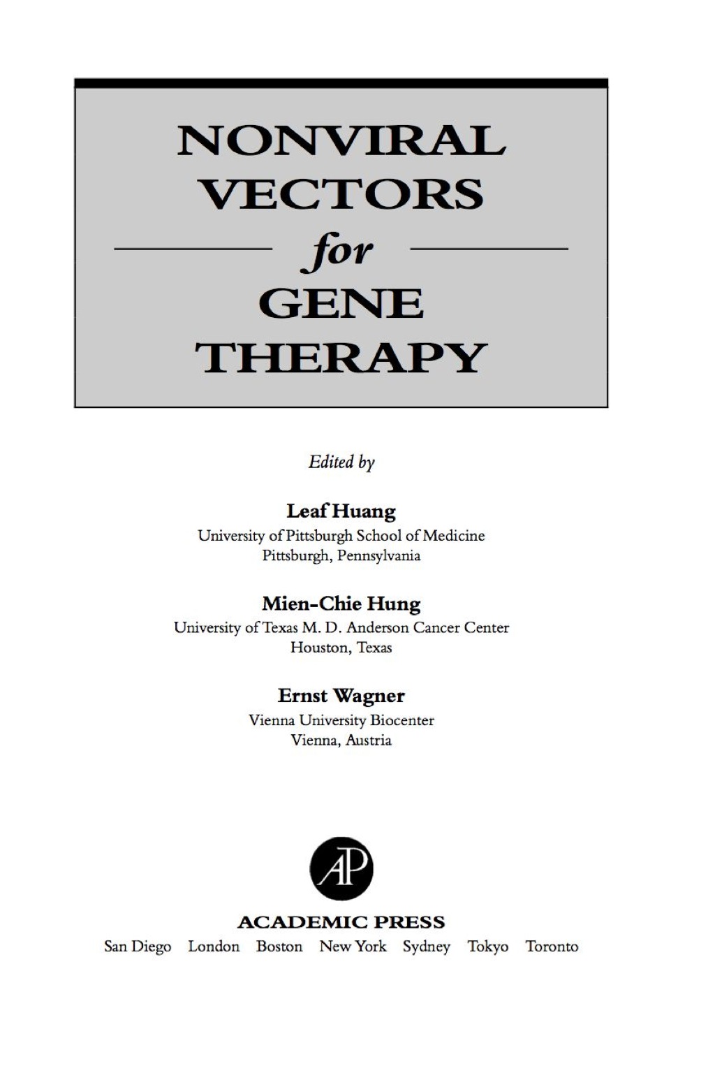 Nonviral Vectors for Gene Therapy