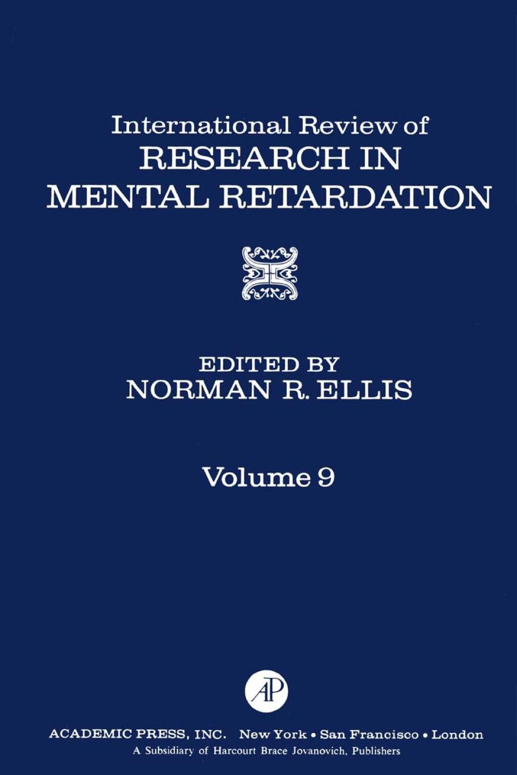 INT’L REV OF RESRCH IN MENTL RETARDTN V9
