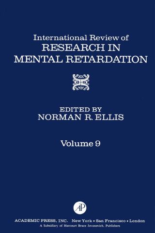 Cover image: INT'L REV OF RESRCH IN MENTL RETARDTN V9 9780123662095