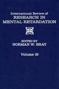 Cover image: International Review of Research in Mental Retardation 9780123662163