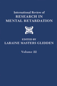 Imagen de portada: International Review of Research in Mental Retardation 9780123662224