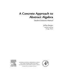 表紙画像: A Concrete Approach To Abstract Algebra,Student Solutions Manual (e-only) 9780123846792