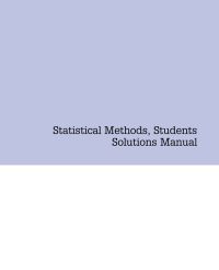 Cover image: Statistical Methods, Students Solutions Manual (e-only) 9780123850676
