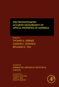 Imagen de portada: Spectrophotometry: Accurate Measurement of Optical Properties of Materials 9780123860224