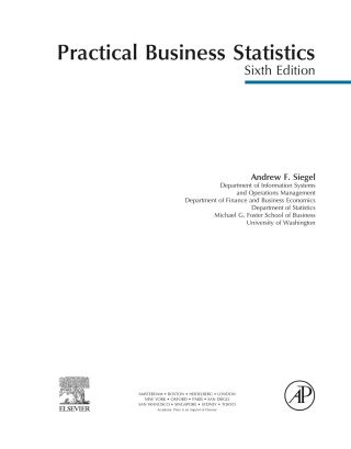 Imagen de portada: Practical Business Statistics, Student Solutions Manual (e-only) 6th edition 9780123877178