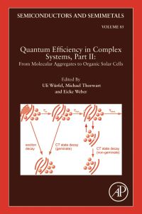 Imagen de portada: Quantum Efficiency in Complex Systems, Part II: From Molecular Aggregates to Organic Solar Cells: Organic Solar Cells 9780123910608