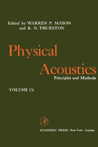 Cover image: Physical Acoustics V9: Principles and Methods 9780123956705