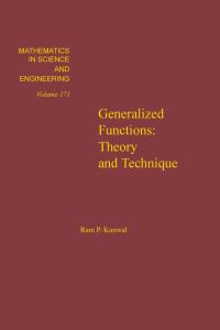 Immagine di copertina: Generalized functions : theory and technique: theory and technique 9780123965608