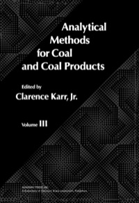 Cover image: Analytical Methods for Coal and Coal Products: Volume III 9780123999030