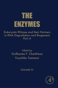 Imagen de portada: Eukaryotic RNases and Their Partners in RNA Degradation and Biogenesis: Part A 9780124047402