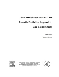 Cover image: Student Solutions Manual for Essential Statistics, Regression, and Econometrics 9780124157743