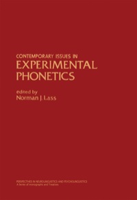 Omslagafbeelding: Contemporary Issues in Experimental Phonetics 9780124371507
