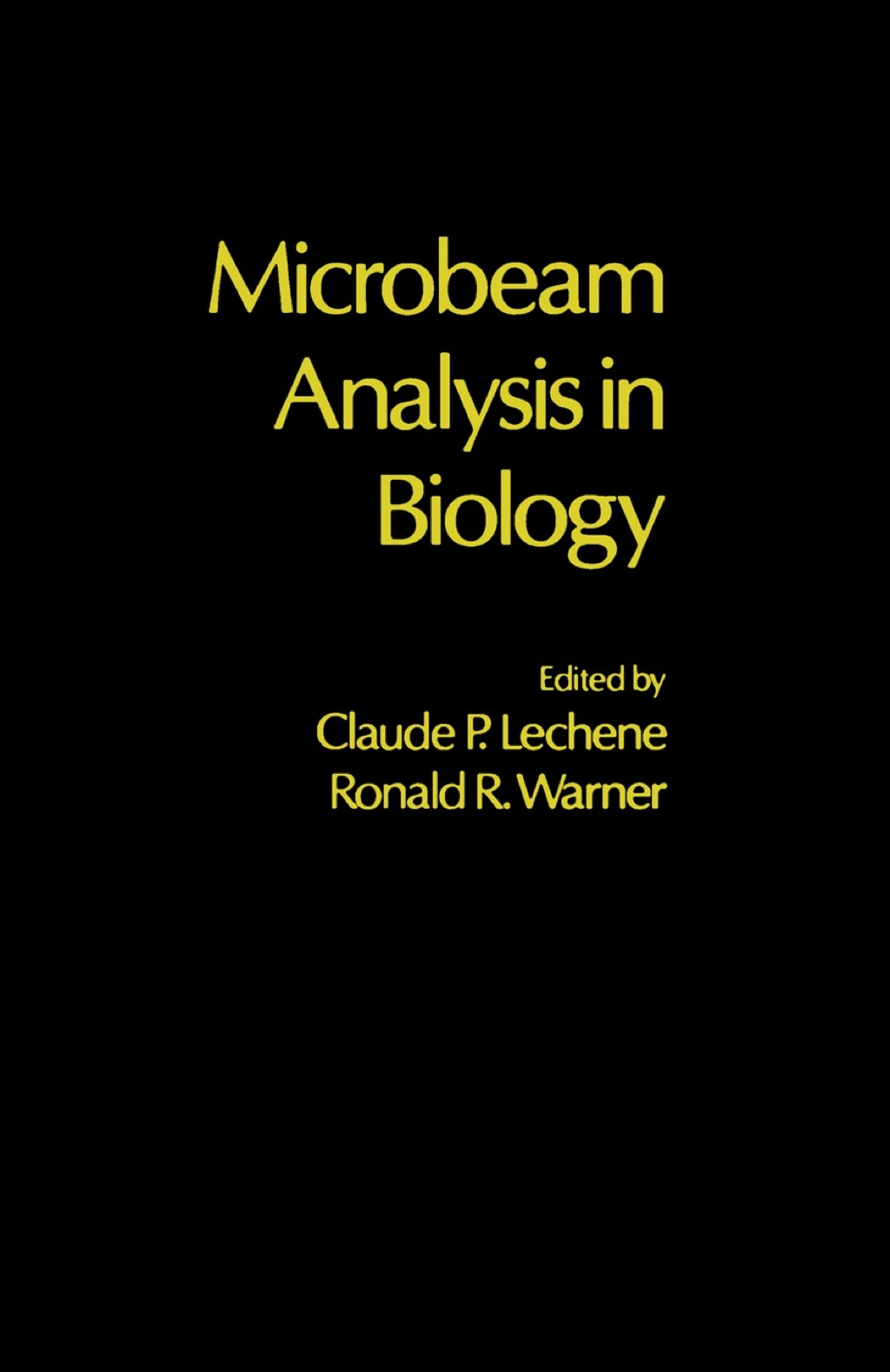 Microbeam Analysis in Biology 1st Edition