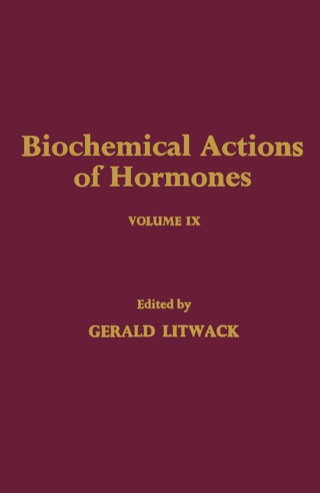 Cover image: Biochemical Actions of Hormones V9 1st edition 9780124528093