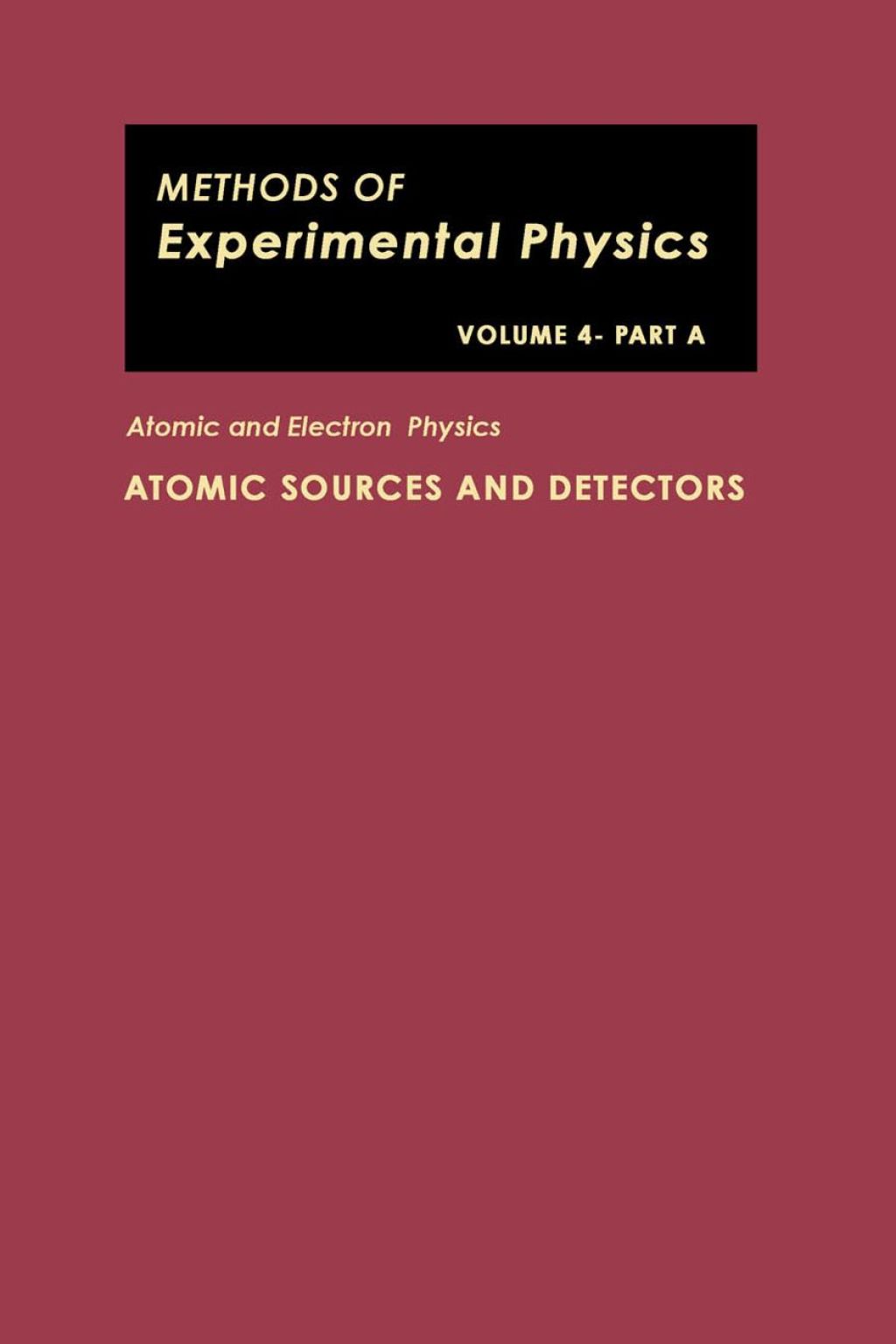 Atomic and Electron Physics: ATOMIC SOURCES AND DETECTORS