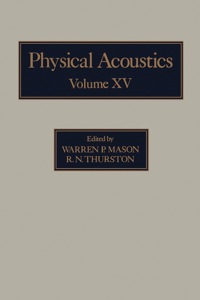 Cover image: Physical Acoustics V15: Principles and Methods 1st edition 9780124779150