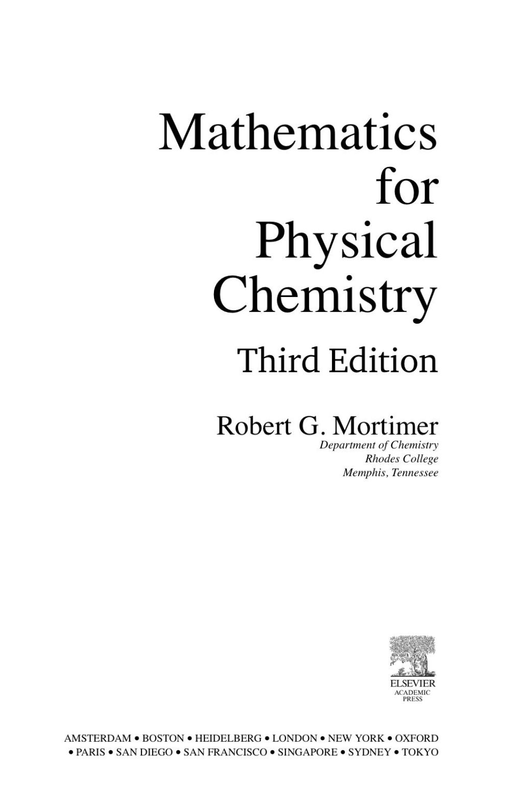 Mathematics for Physical Chemistry 3rd Edition
    Newer Edition Available