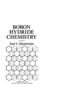 表紙画像: Boron Hydride Chemistry 9780125096508